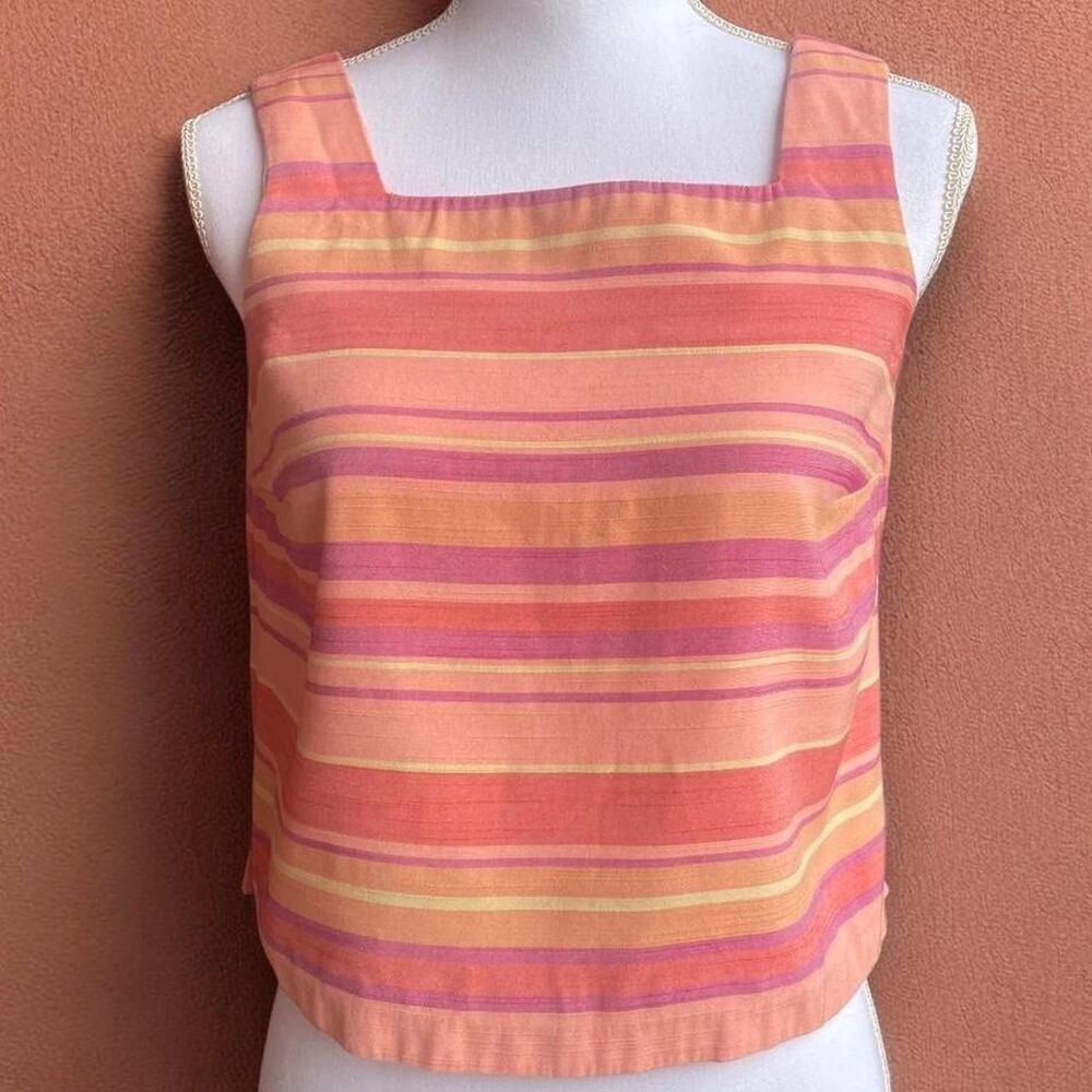 Vintage 90’s Costal Cowgirl Perceptions Orange and Pink Sleeveless Tank Top